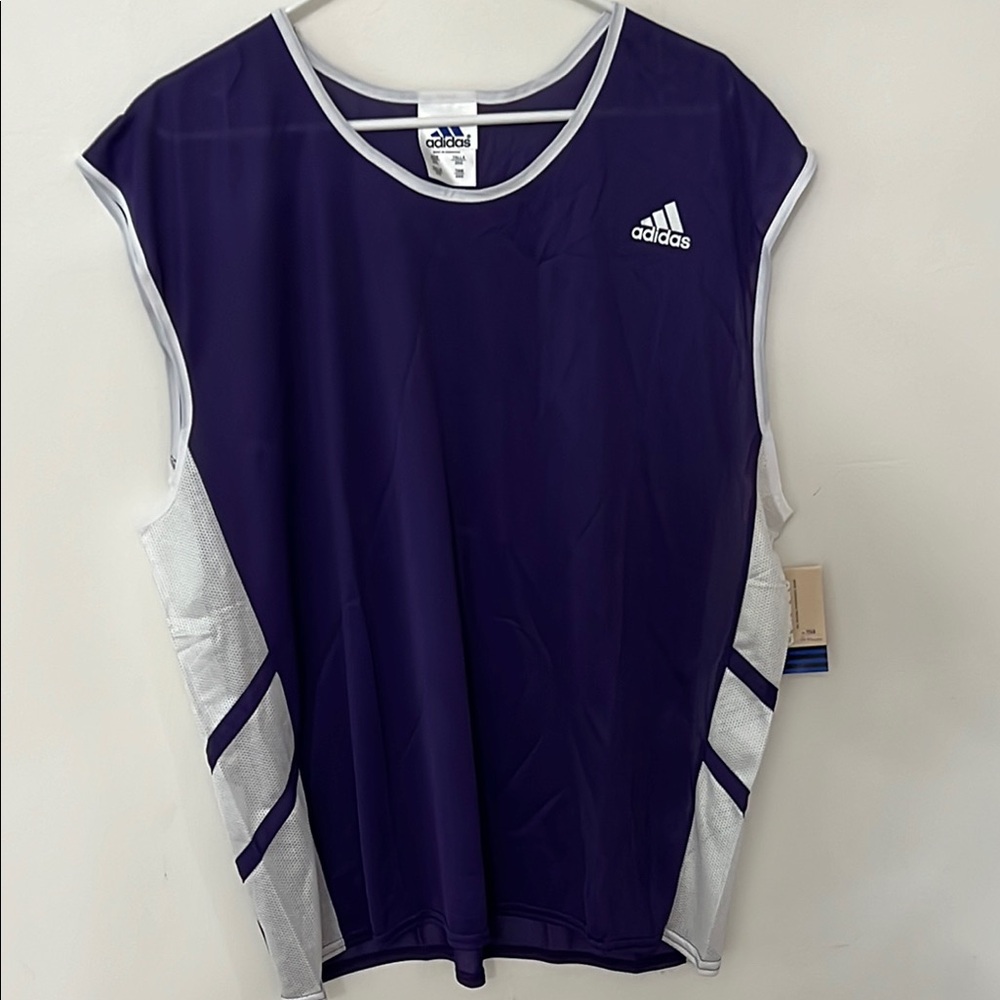 NWT adidas Men's Retro Nylon Running Tank Top | Track & Field Team Style Purple
